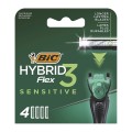 Rezerve Aparat de Ras BIC Hybrid Flex 3 Sensitive, 3 Lame, Barbati, 4 Bucati