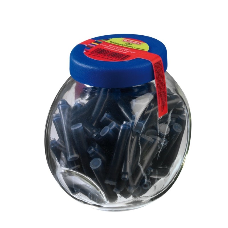 Rezerve Cerneala Herlitz, Albastru, 100 Bucati, Ambalat in Recipient Sticla