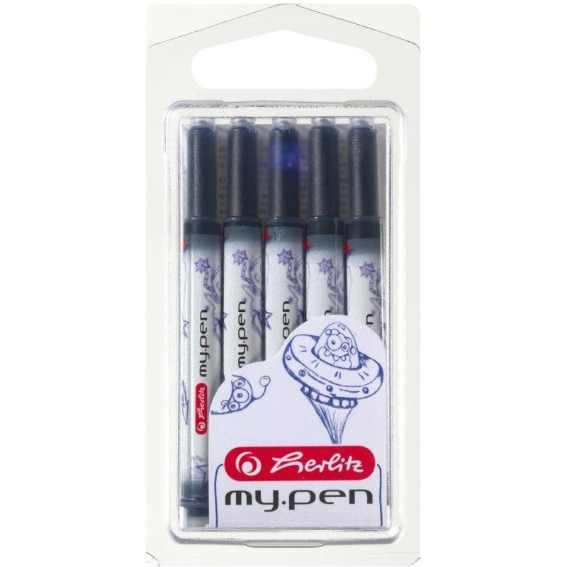 Rezerve Cerneala Herlitz pentru Stilou my.pen, Albastru, 5 Bucati