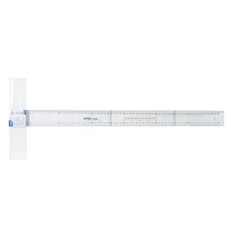 Rigla din Plastic, 60 cm, Transparent, cu Cap Fix