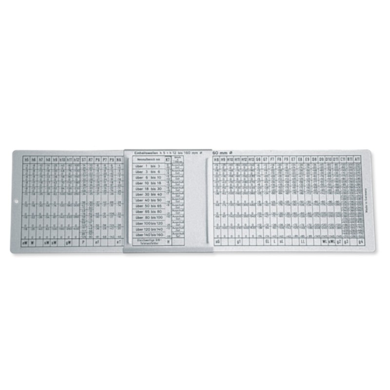 Rigle Indicatoare pentru Tolerante, Gauri H6 - H13 / D 1-160 Mm Arbori H5 - H12 / D 1-160 Mm