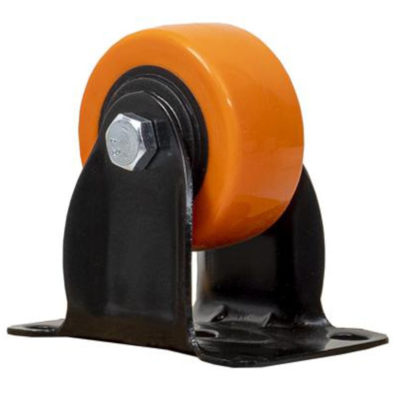 Roata Fixa cu Rola de Cauciuc pentru Mobila, 2.5 inch, Portocaliu