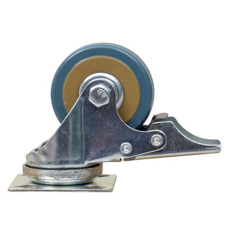 Roata Pivotanta cu Frana pentru Mobila, 2 inch, Rola de Cauciuc, Albastru