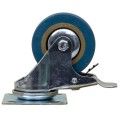 Roata Pivotanta cu Frana pentru Mobila, 2.5 inch, Rola de Cauciuc, Albastru