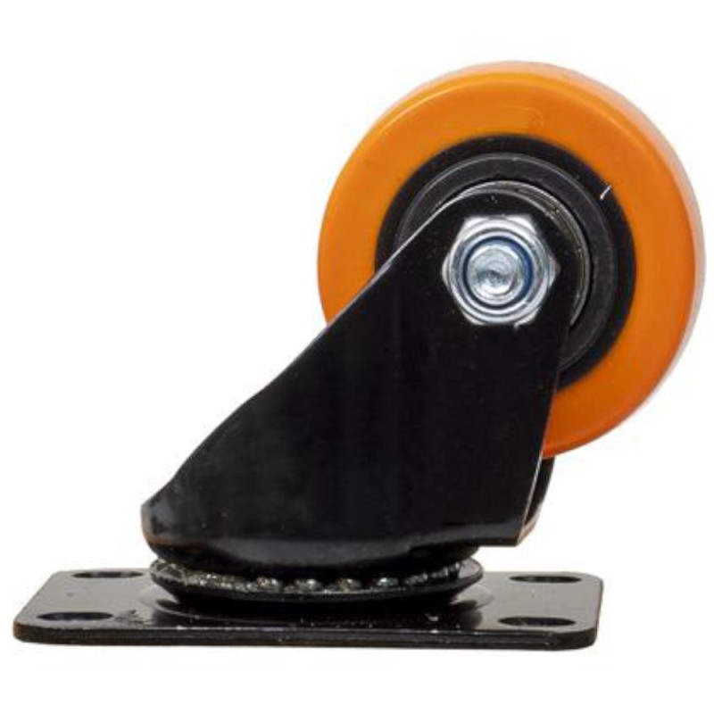 Roata Pivotanta pentru Mobila, 2.5 inch, Rola de Cauciuc, Portocaliu