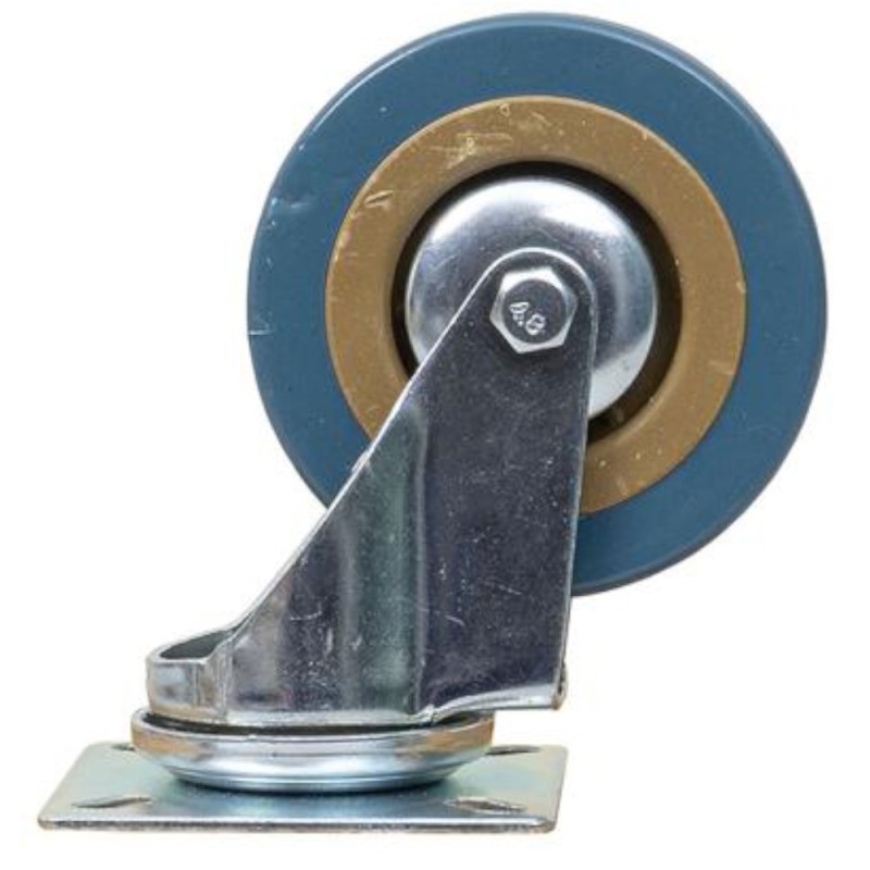 Roata Pivotanta pentru Mobila, 3 inch, Rola de Cauciuc, Albastru