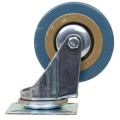 Roata Pivotanta pentru Mobila, 3 inch, Rola de Cauciuc, Albastru