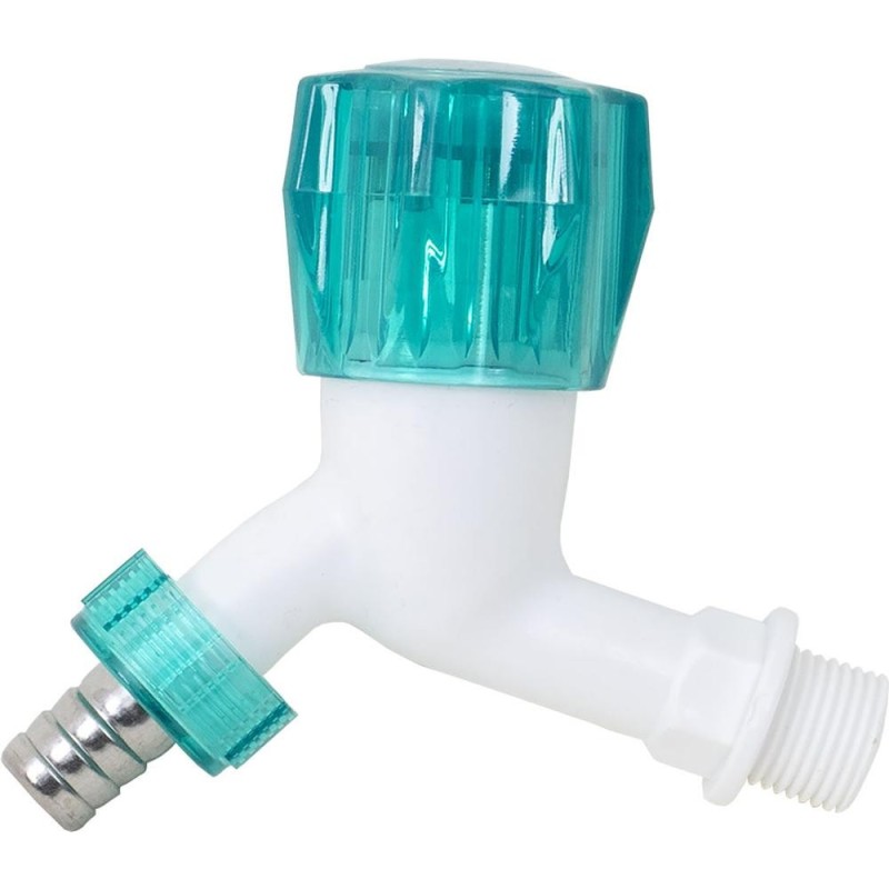 Robinet din Plastic, 1/2 inch, Alb / Albastru