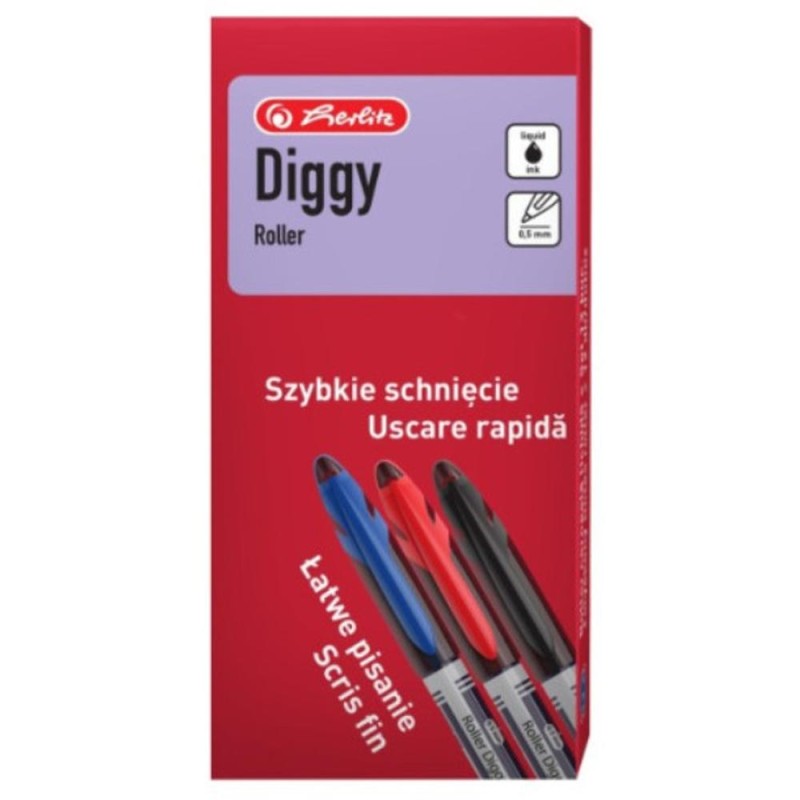 Roller Liquid Ink Diggy, 0.5 mm, Negru