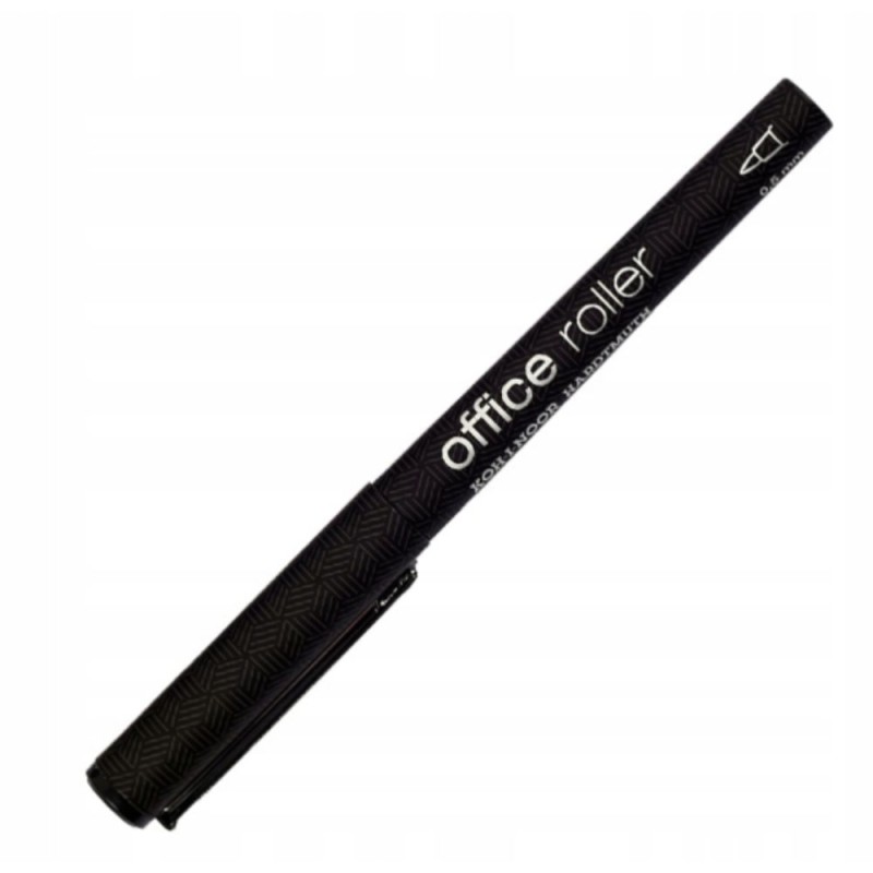 Roller, Varf 0.5 mm, Capac cu Inchidere Clips, Metal, Negru