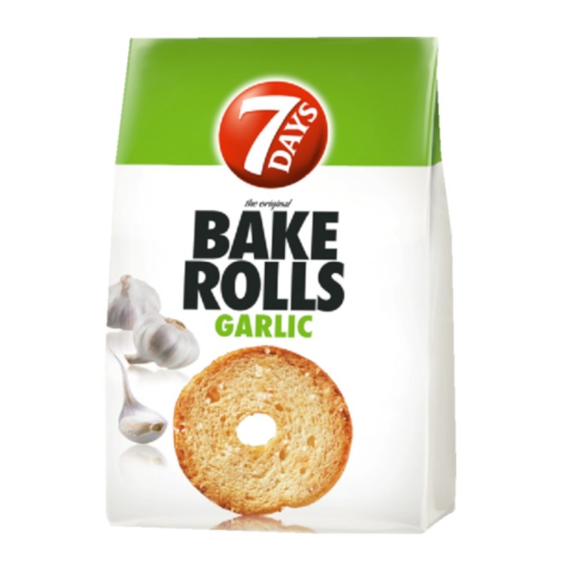 Rondele Crocante de Paine cu Usturoi, Bake Rolls, 7 Days, 80 g