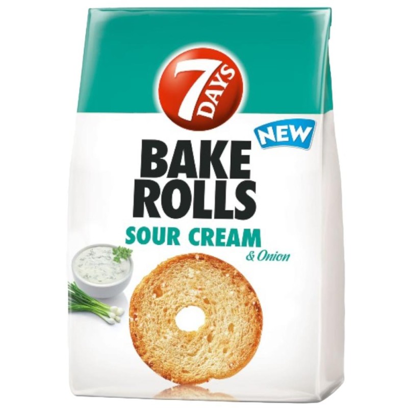 Rondele cu Smantana si Ceapa Bake Rolls 7Days, 80 g