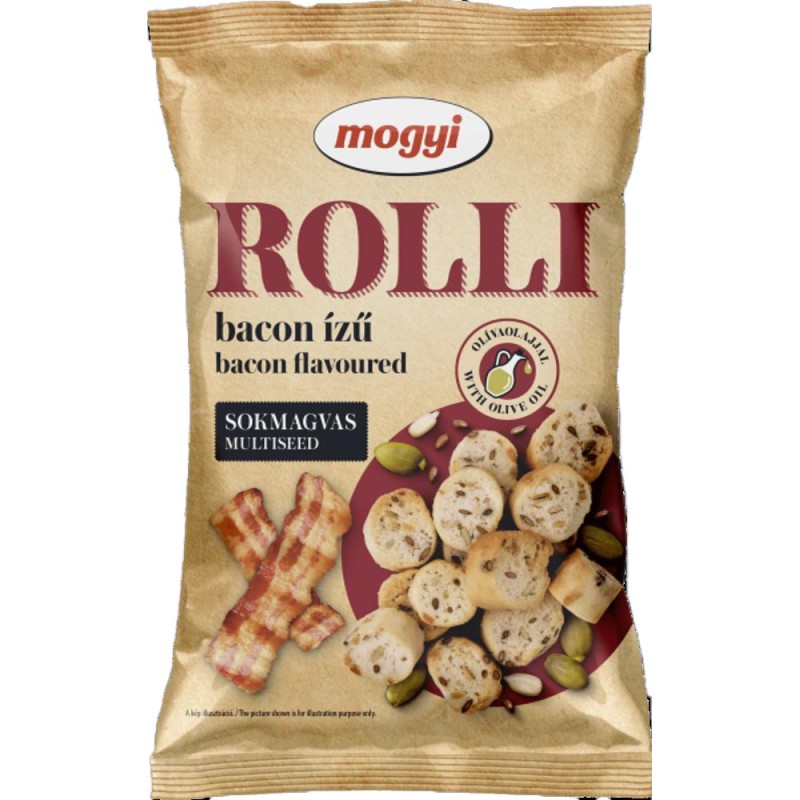 Rondele Paine Prajita cu Mix de Seminte si Aroma de Bacon, 65 g, Mogyi Rolli