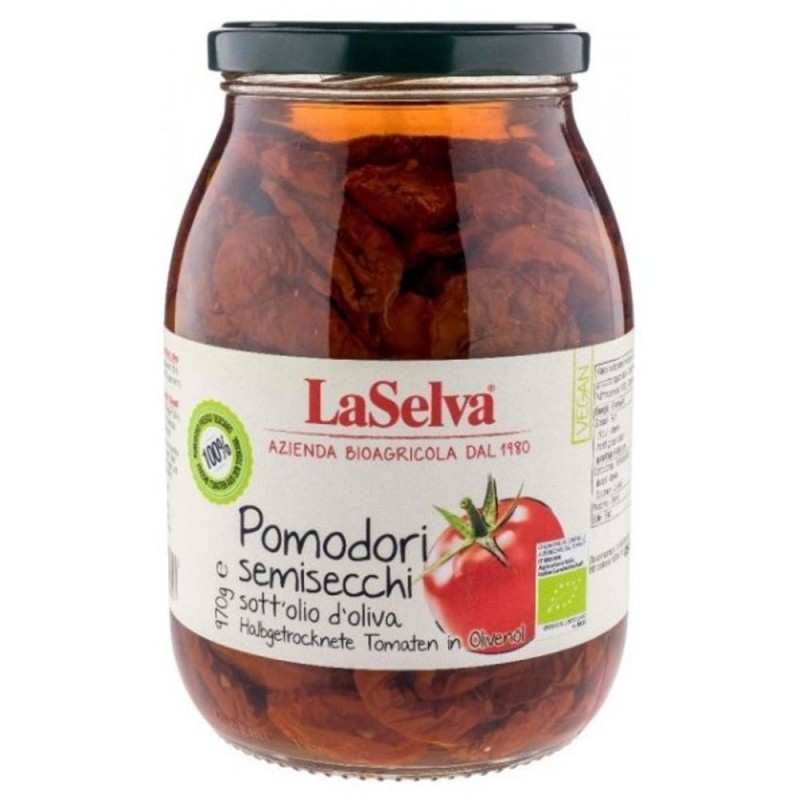 Rosii Bio Semi-Uscate in Ulei de Masline, 970 g, La Selva