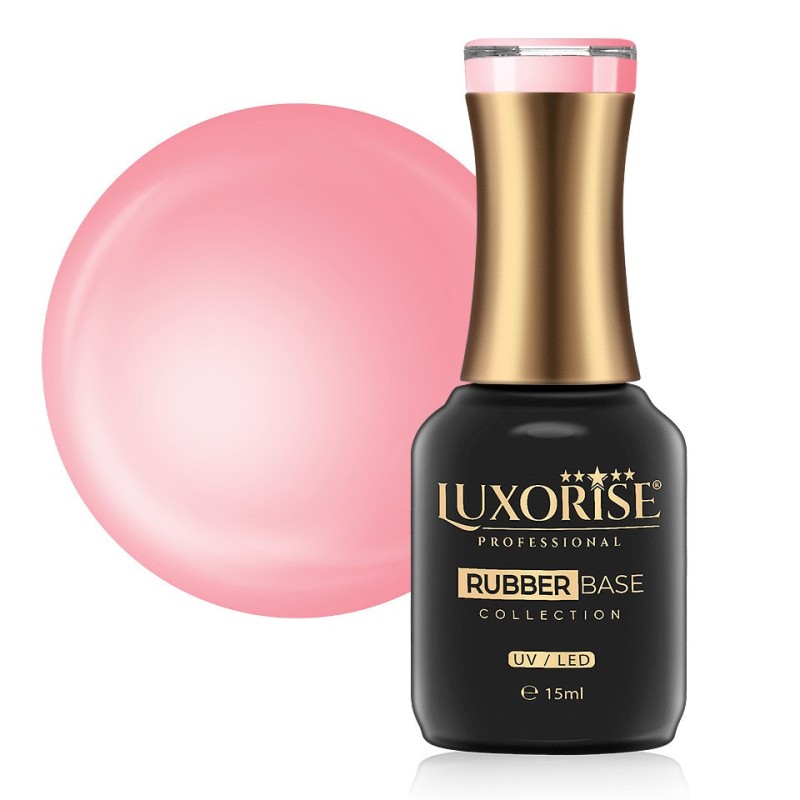 Rubber Base Luxorise Crystal Collection, Pink Gloss 15 ml