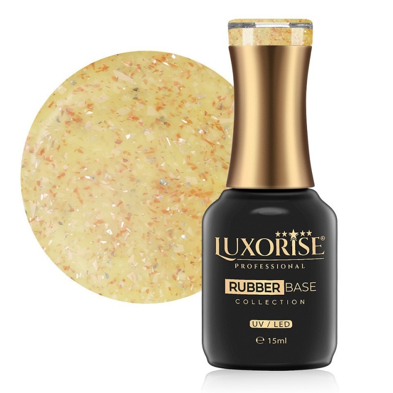 Rubber Base Luxorise Sparkling Collection, Mango Sprinkles 15 ml