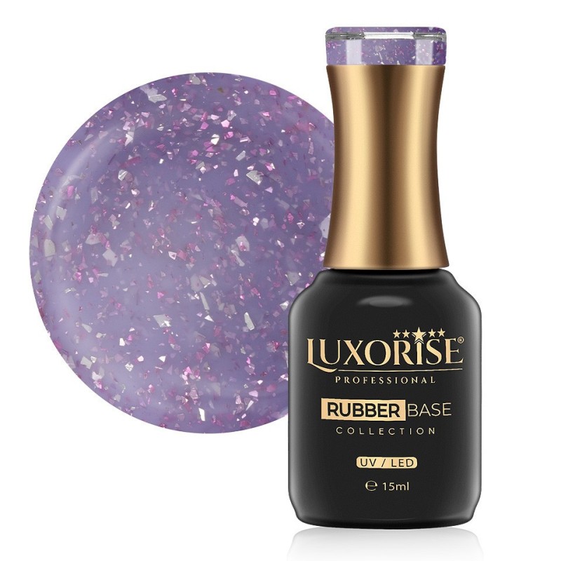 Rubber Base Luxorise Sparkling Collection, Tinted Lilac 15 ml