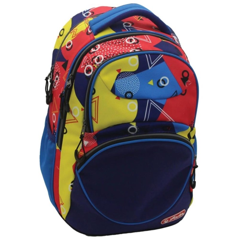 Rucsac Herlitz ZiPPer Cube, Poliester, Bretele Ajustabile, Motiv Abstract