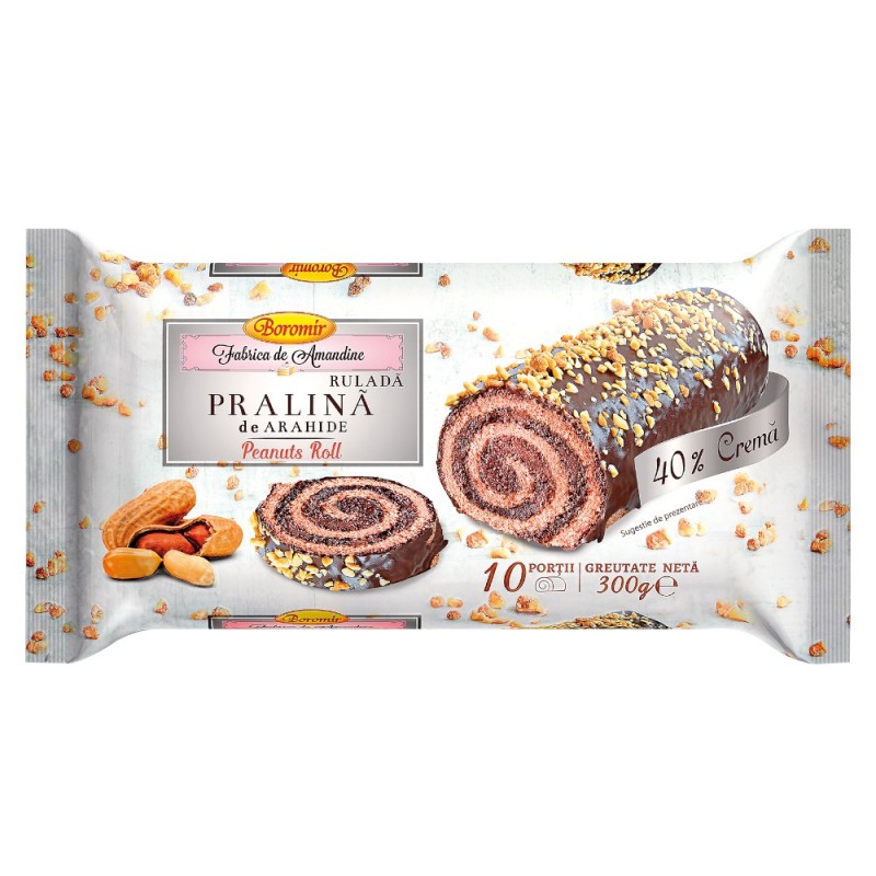 Rulada cu Praline de Arahide Boromir, 300 g