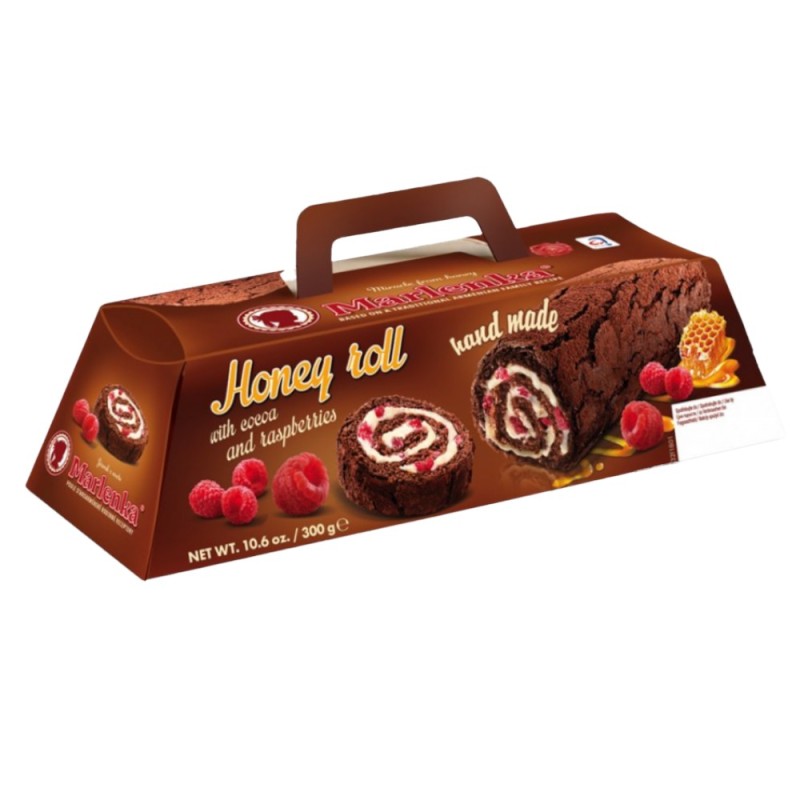 Rulada Marlenka, cu Miere, Cacao si Zmeura, 300 g