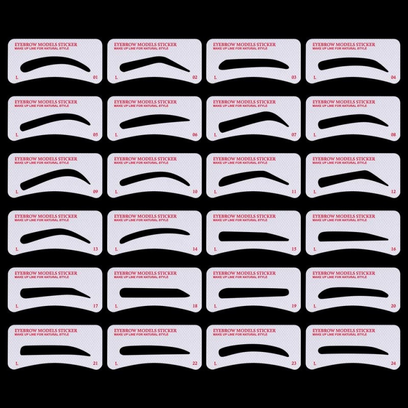 Sabloane Sprancene Adezive Lovely Eyebrows, Set 24 Bucati