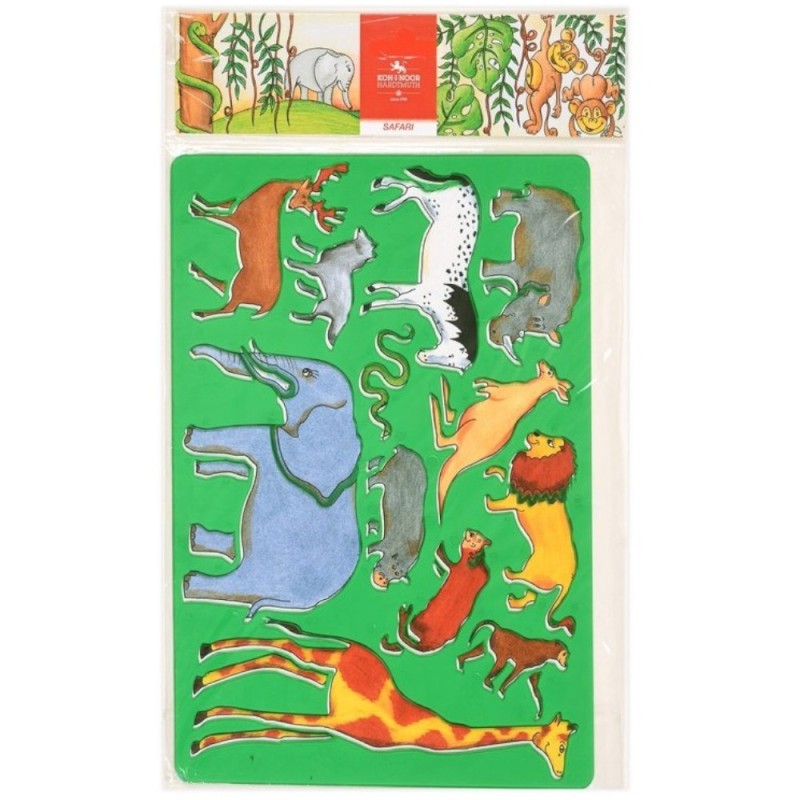 Sablon Mare cu 12 Animale Safari