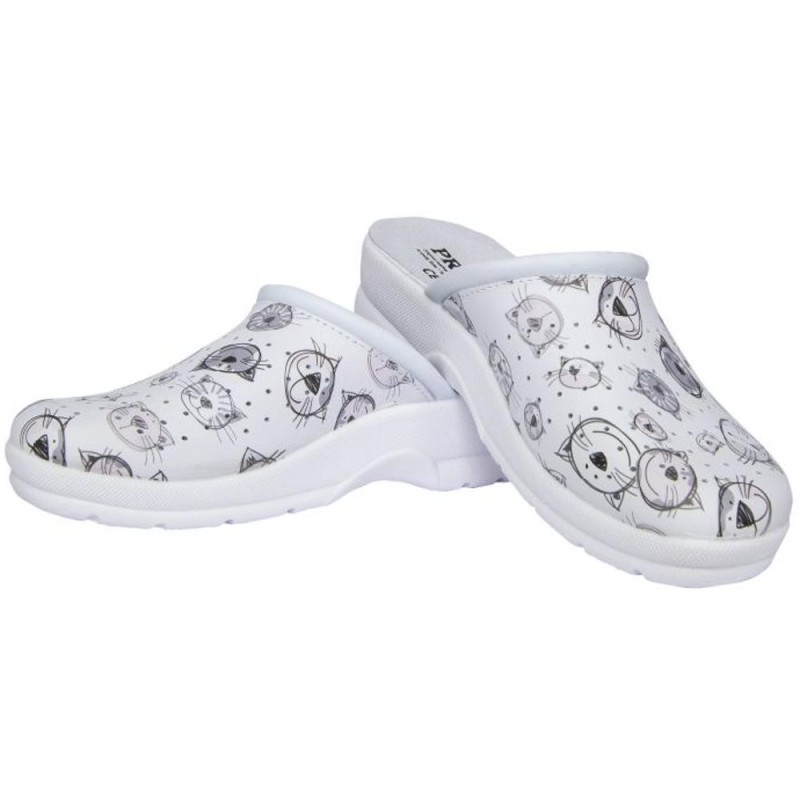 Saboti Medicali din Piele Naturala, Prima, Design Veterinar cu Pisicute, Marimea 37