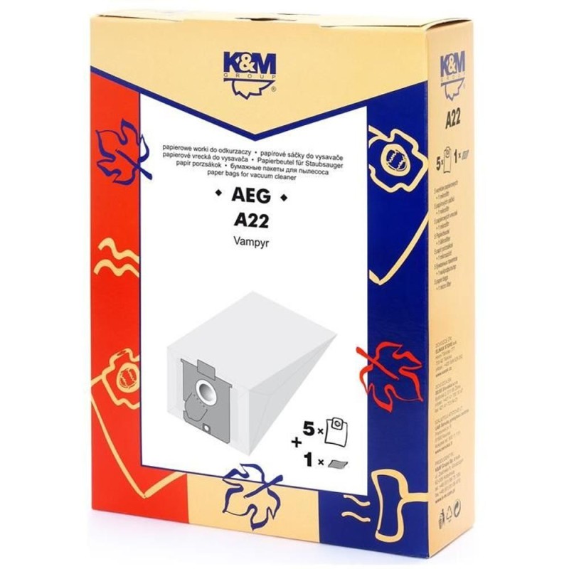 Sac Aspirator AEG GR 22/24/25, din Hartie, 5 Saci + 1 Filtru, K&M