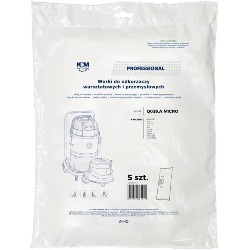 Sac Aspirator Karcher Q039 Micro, K&M, Sintetic, 5 Bucati