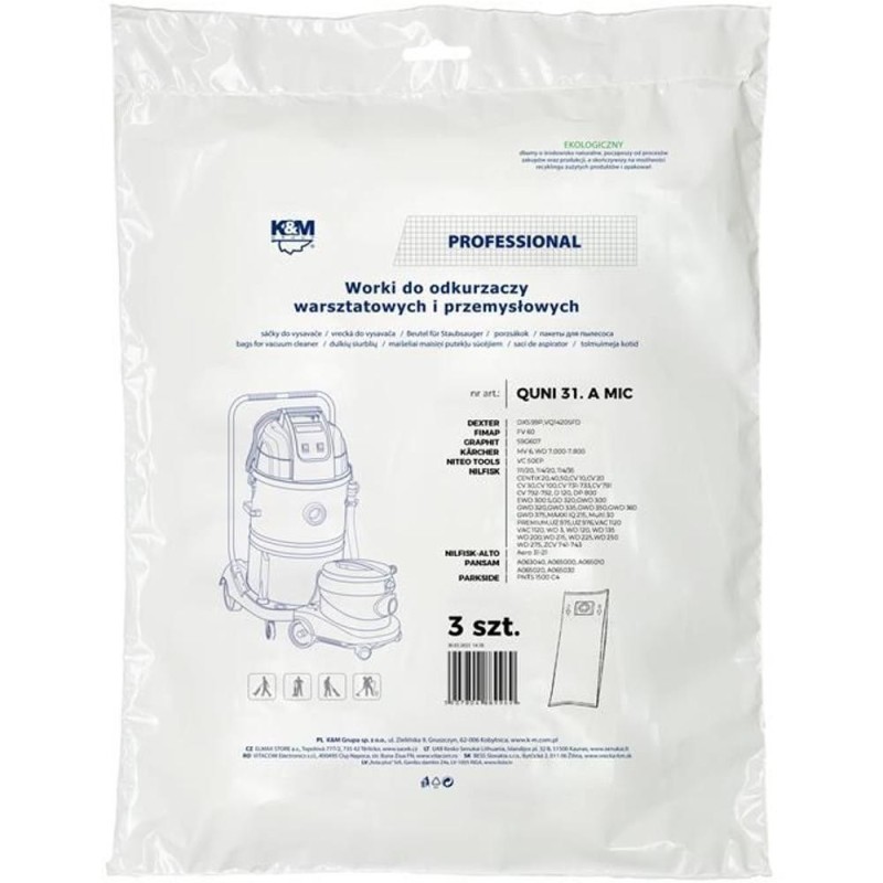 Sac Aspirator Universal, K&M, 30 l, Hartie, 3 Bucati