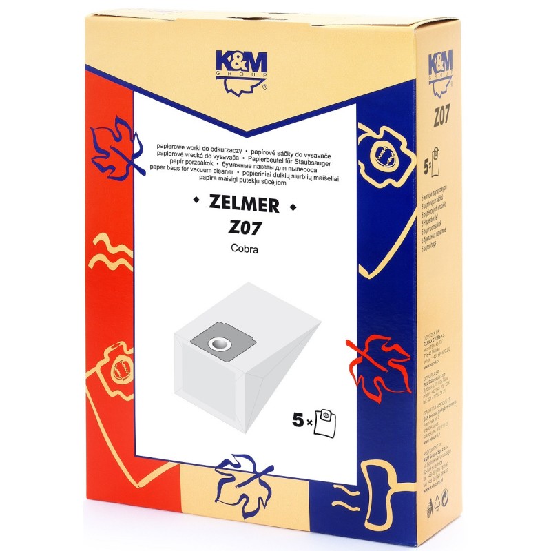 Sac Aspirator Zelmer 2000, Hartie, 5 x Saci, K&M