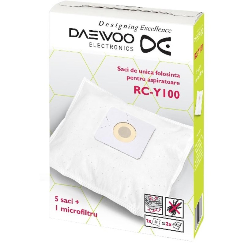 Saci Aspirator Daewoo, Compatibili cu Seriile de Aspiratoare RC-L381, 230R, 220R), 5 Buc + 1 Filtru