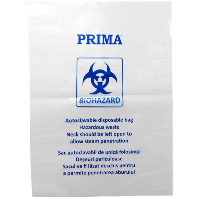Saci Autoclavabili, 75 cm x 90 cm, 100 l, 10 Bucati
