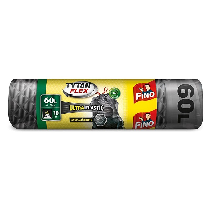 Saci Menajeri Fino Tytan Flex, cu Snur, 60 l, 10 Bucati