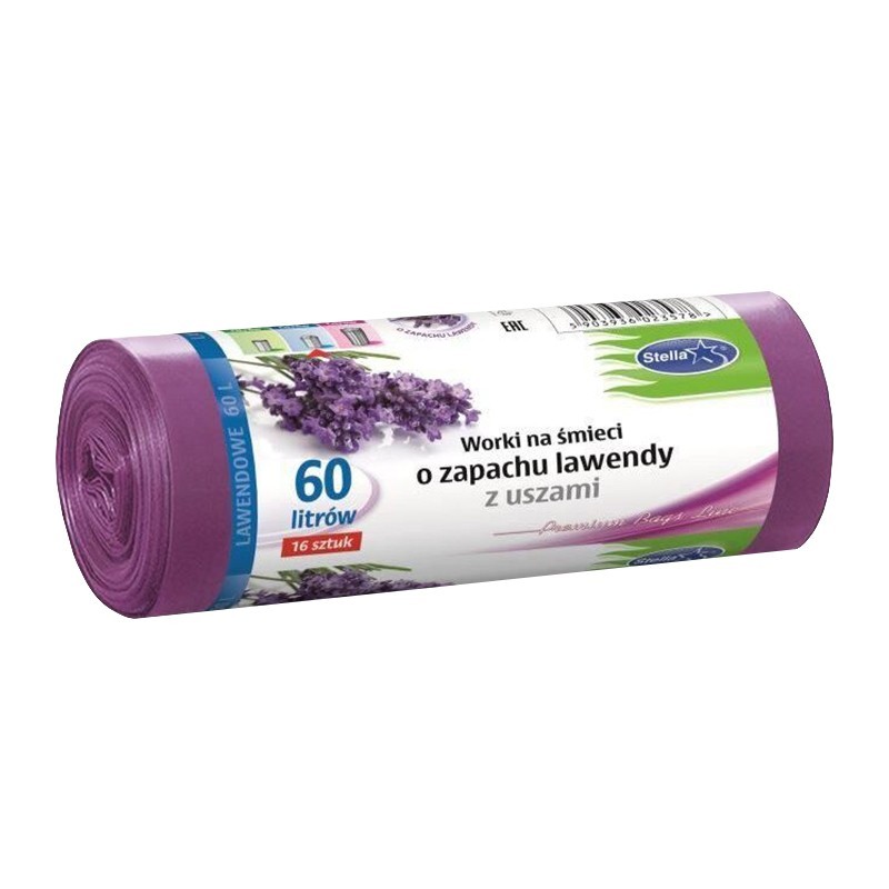 Saci Menajeri Stella Lavanda cu Urechi 60 l, 16 Bucati