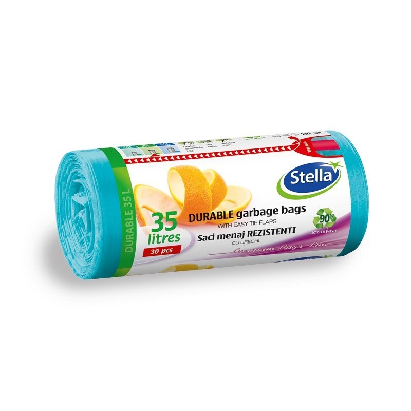 Saci Menajeri Stella Rezistenti cu Urechi 35 l, 30 Bucati