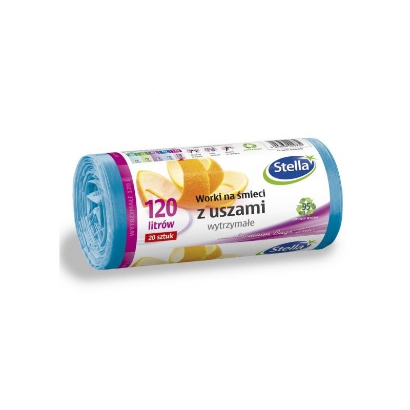 Saci Menajeri Stella Ultra Rezistenti Albastru cu Urechi 120 l 20 Bucati