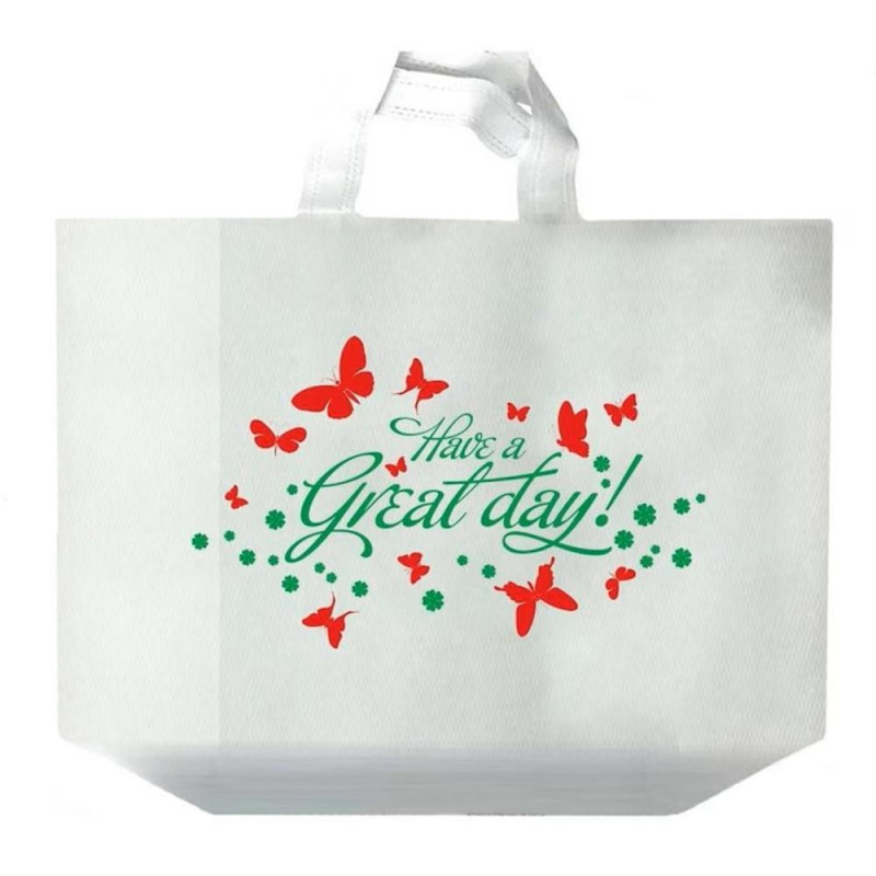 Sacosa pentru Cumparaturi, Have a Great Day, Tip Maiou, Textil, 34 x 33 x 16 cm, 10 kg