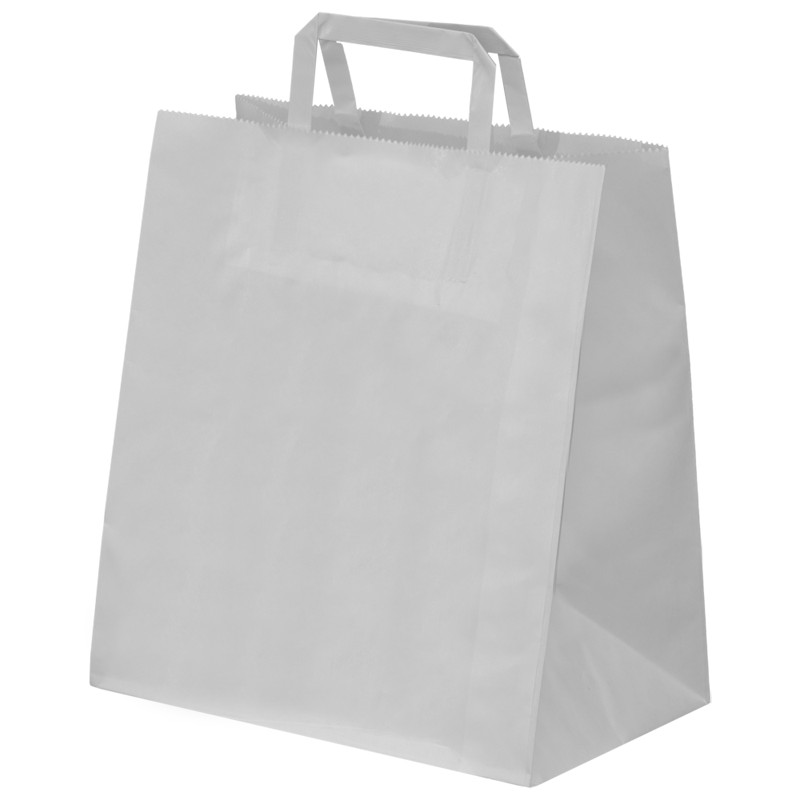 Sacose Biodegradabile, Compostabile de Hartie, Albe, 26x17x28.5 cm, 250 buc