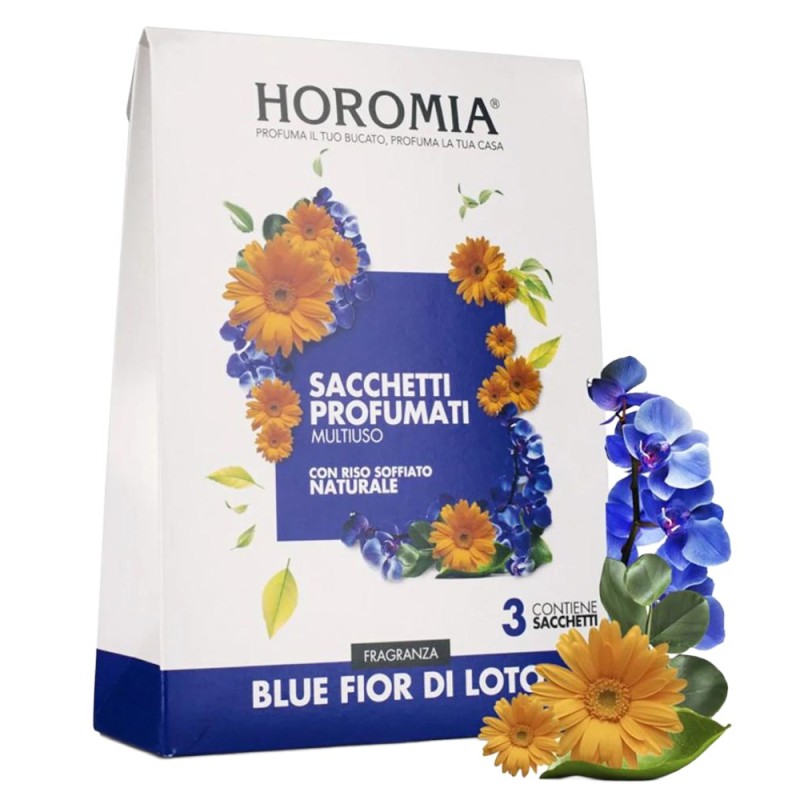 Saculeti Parfumati cu Orez Albastru Floare de Lotus, Horomia, 3 Bucati