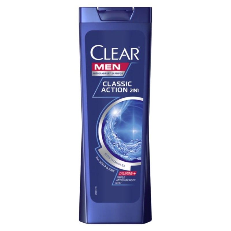 Sampon 2 in 1 Clear Men Classic, pentru Barbati, Toate Tipurile de Par, 360 ml