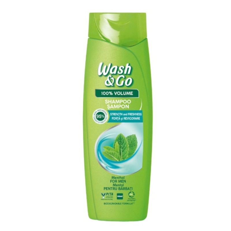 Sampon cu Extract de Menta Wash & Go, 360 ml