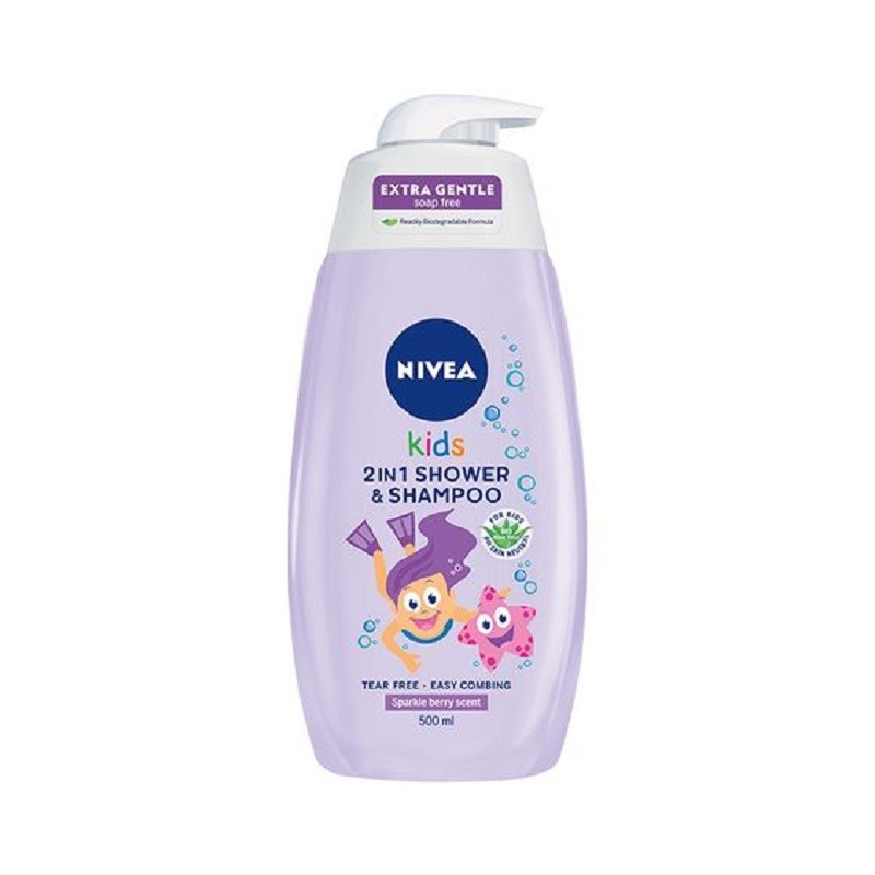 Sampon de Par & Gel de Dus Berry Fete Nivea Baby, 500 ml