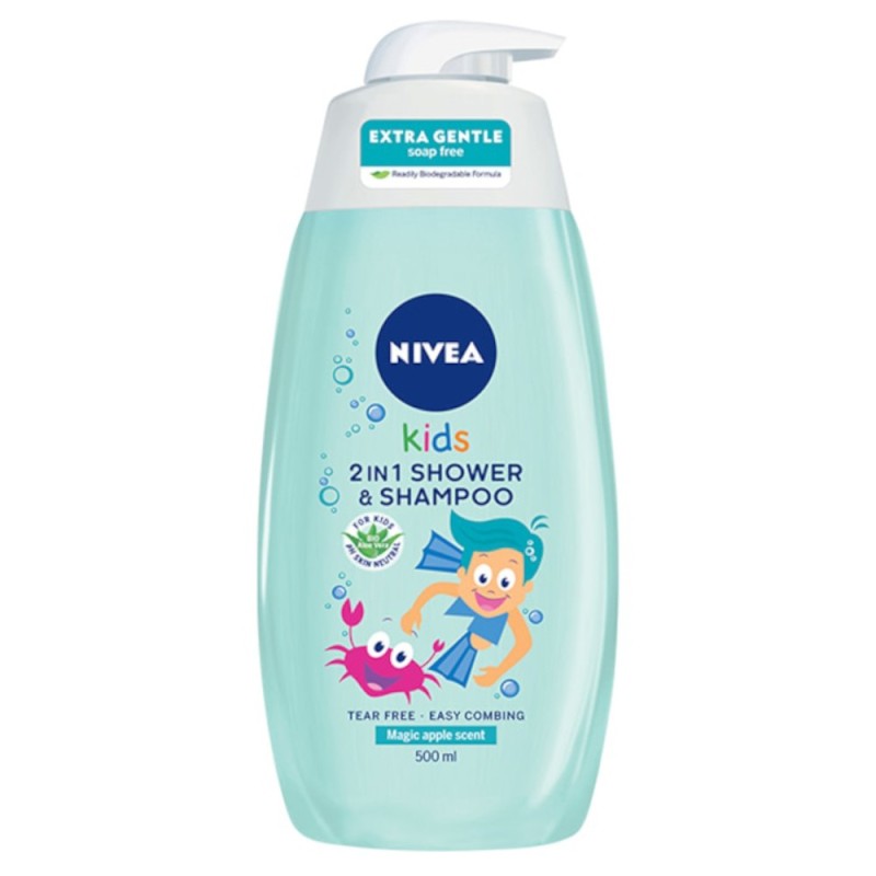 Sampon de Par & Gel de Dus Mar Baieti Nivea Baby, 500 ml