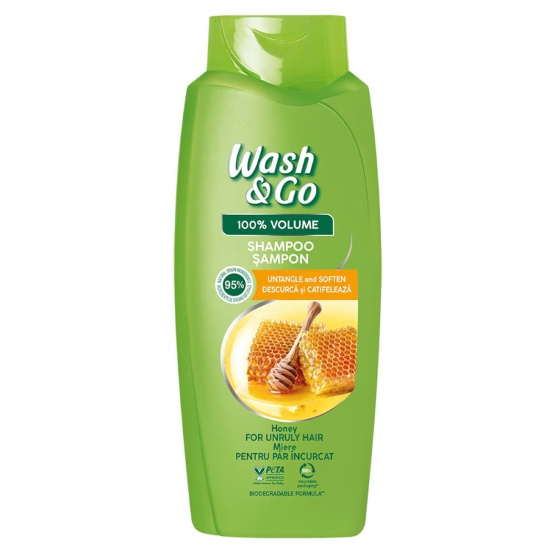 Sampon Wash & Go cu Miere pentru Toate Tipurile de Par, 675 ml