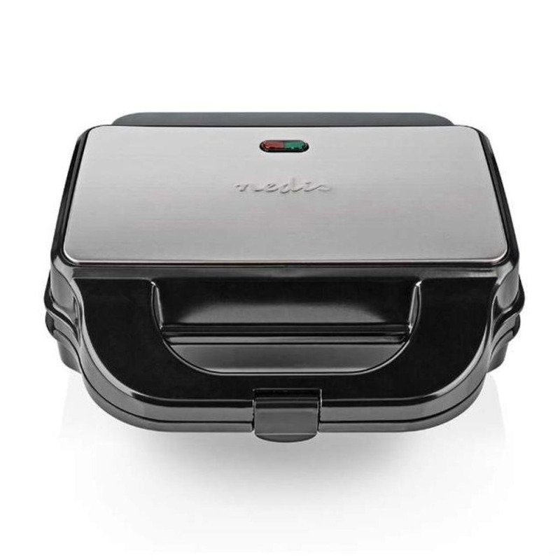 Sandwich Maker, Grill, Waffle, Placi Anti-aderente, Inox, Plastic, Nedis, 900 W