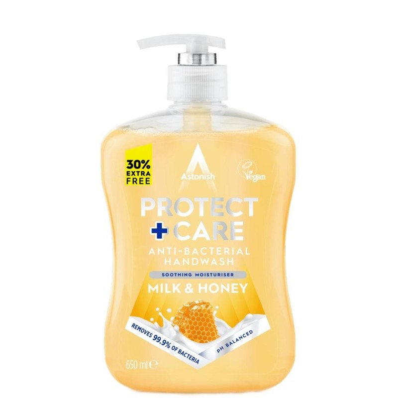 Sapun Lichid Antibacterian, Lapte si Miere, Astonish Protect + Care, 600 ml