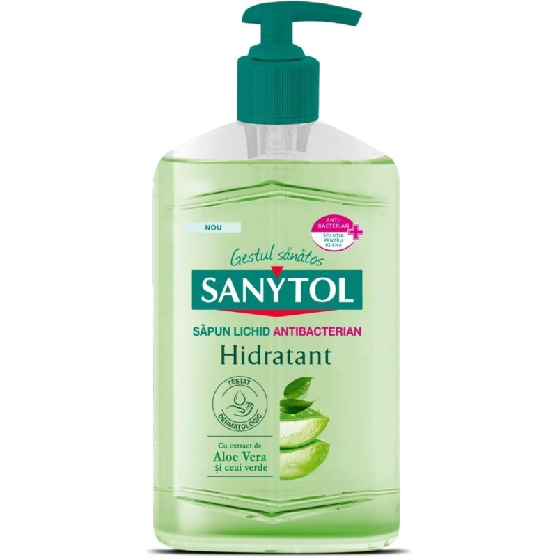 Sapun Lichid Hidratant Sanytol Aloe Vera si Ceai Verde 250 ml