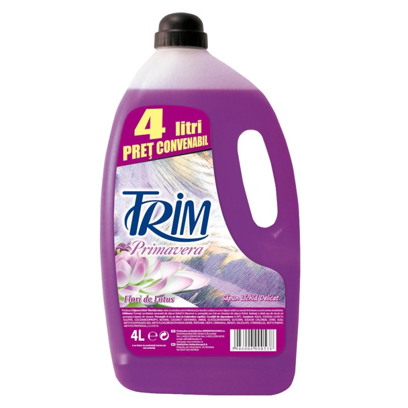 Sapun Lichid Trim Primavera, cu Flori de Lotus, 4 l