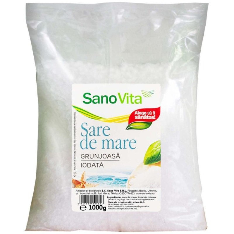 Sare de Mare Grunjoasa Iodata, Sanovita, 1 Kg